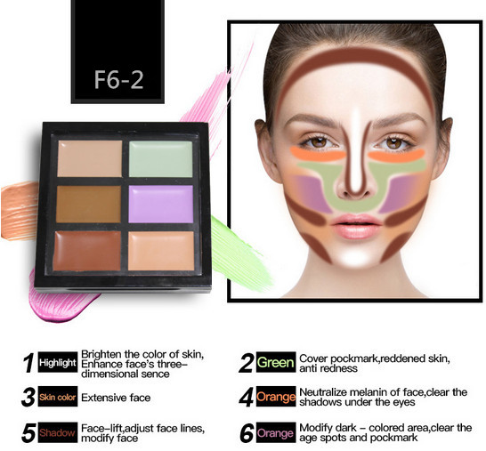 Makeup Cosmetics Private Label Custom Cheap 6 Color Contour Concealer