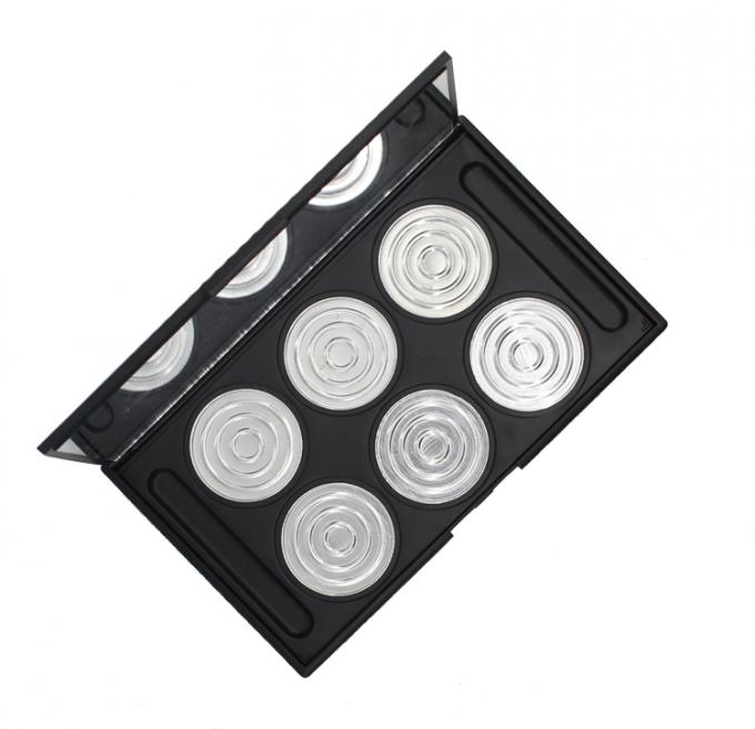 6 Holes Black Empty Concealer Palette Plastic Materials Screen Printing Logo