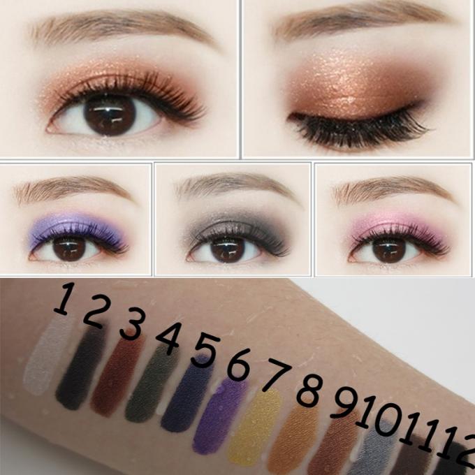 Portable Women Eye Makeup Cosmetics Glitter Pigment Eyeshadow 12 Colors