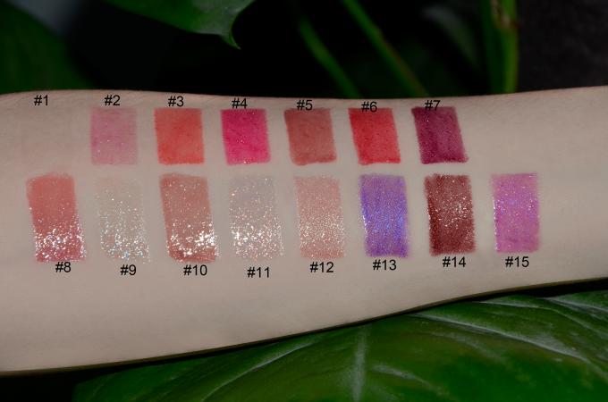 15 Colors Lip Makeup Products High Pigment Clear Shimmer Lipgloss Waterproof