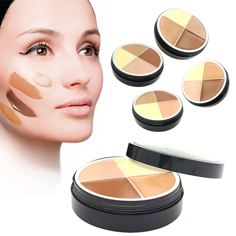 Professional Cream Face Makeup Concealer Palette 4 Colors With Mineral Materials
