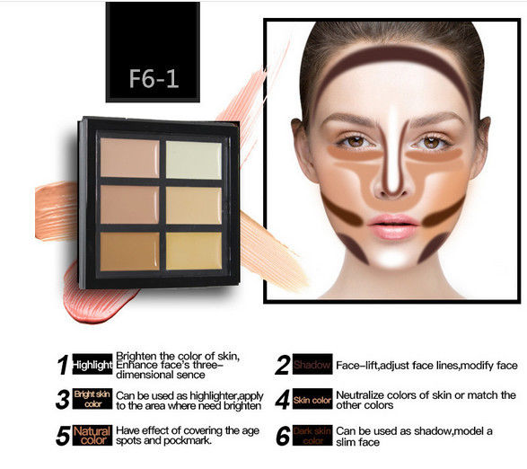 OEM Hot Sale Makeup Contour Palette Face Cream 6 Color Correcting Concealer