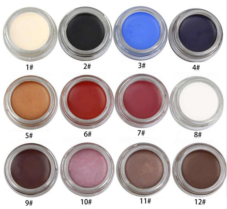 12 Colors Waterproof Gel Eyeliner For Brown Eyes , Smudge Proof Eyeliner