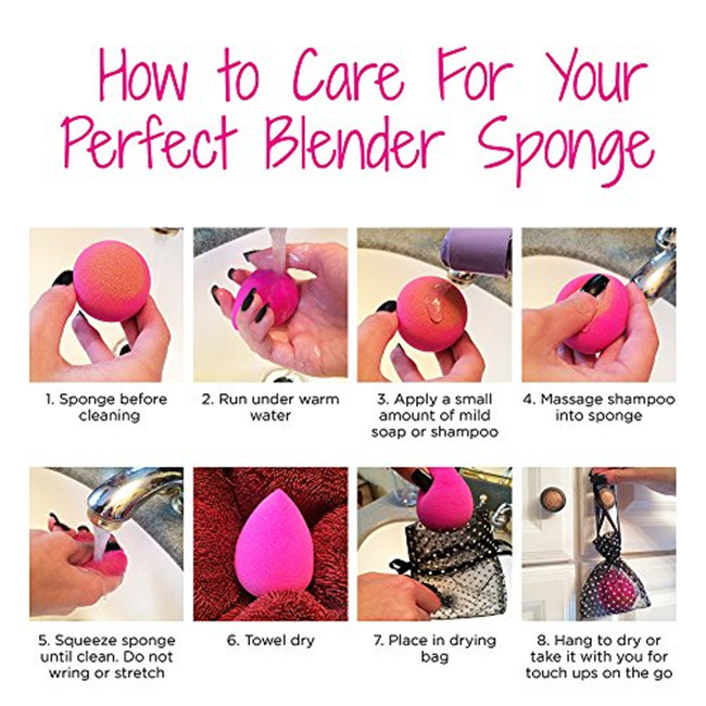 Comfortable Beauty Makeup Accessories Pink Egg Shaped Sponge Makeup