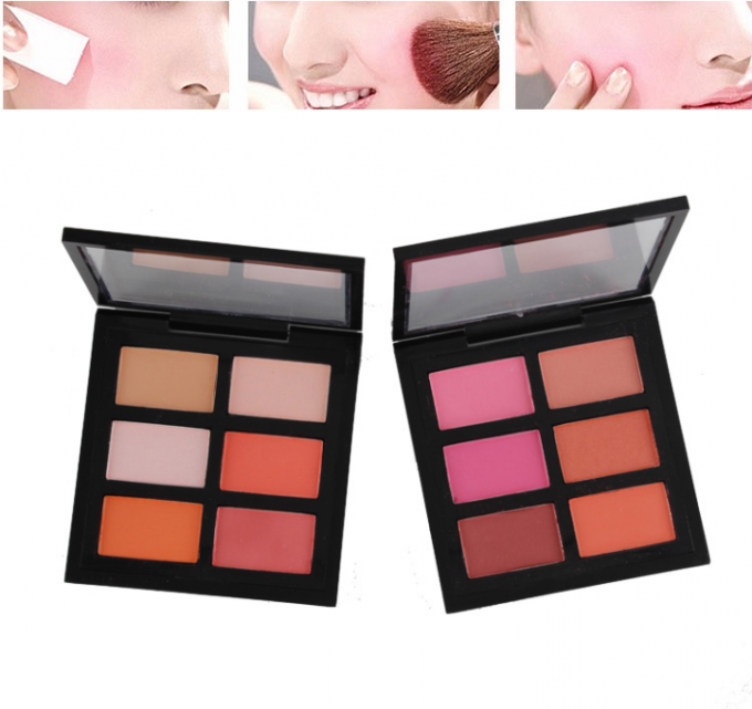 Pink Face Makeup Blush Cosmetics Contour Palette For Cheek 6 Color