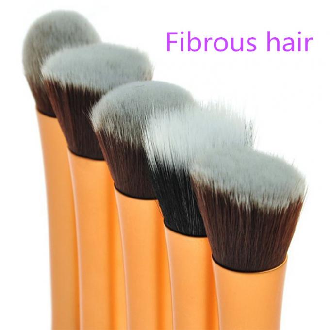 Popular Cosmetic Makeup Brush Set Metal Handle With Fiber Hair Materials