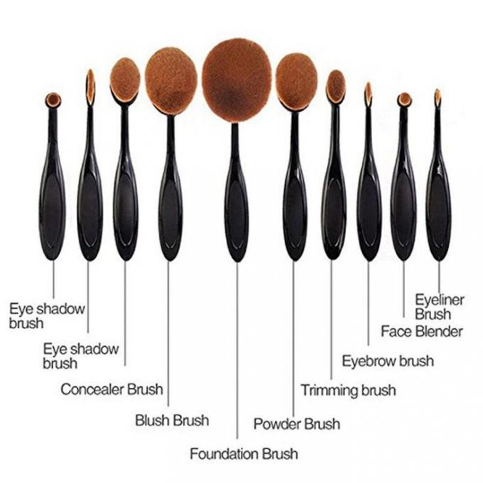 Private Label High End Makeup Brush Set , Toothbrush Looking 10 Piece Brush Set