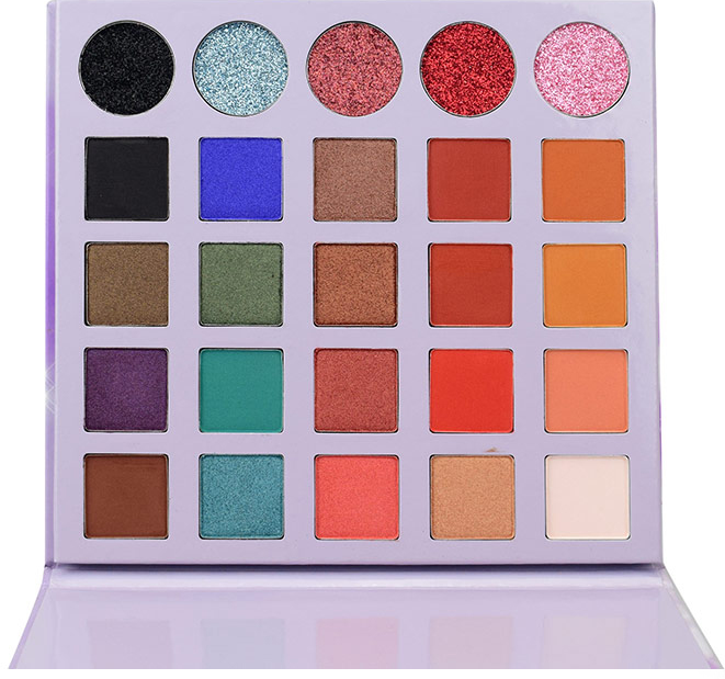 25 Color High Pigment Private Label Glitter Eyeshadow Palette 17.2X16X1.3CM Size