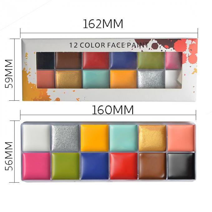 Easy Colored Face Paint All In One Makeup Palette 12 Colors Waterproof Long Lasting