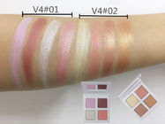 4 Colors Makeup Highlighter Palette , Face Illuminator Highlighter Loose Powder