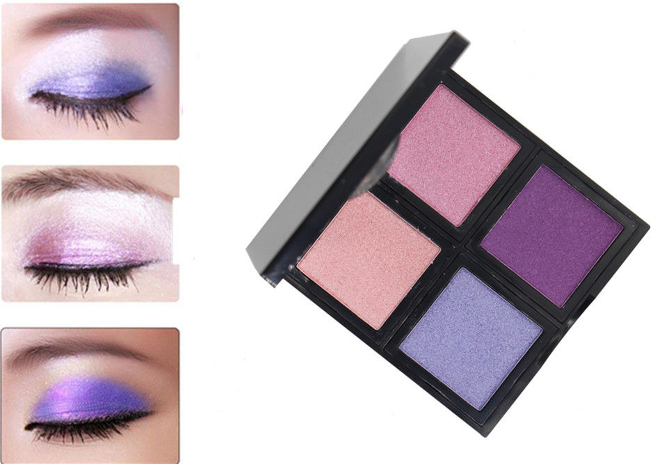 4 Colors Silky Shimmer Purple Eyeshadow Palette For All Skin 9.3X8.8X1.3CM