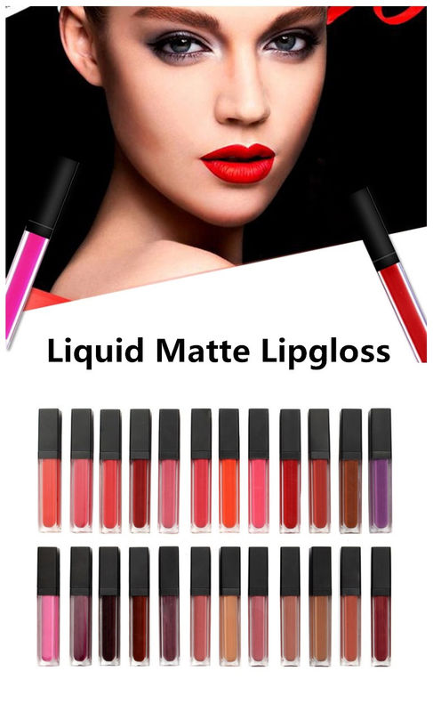 Liquid Matte Long Lasting Lip Gloss , Matte Finish Lipstick Sunscreen For Lady