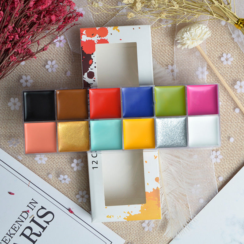Easy Colored Face Paint All In One Makeup Palette 12 Colors Waterproof Long Lasting